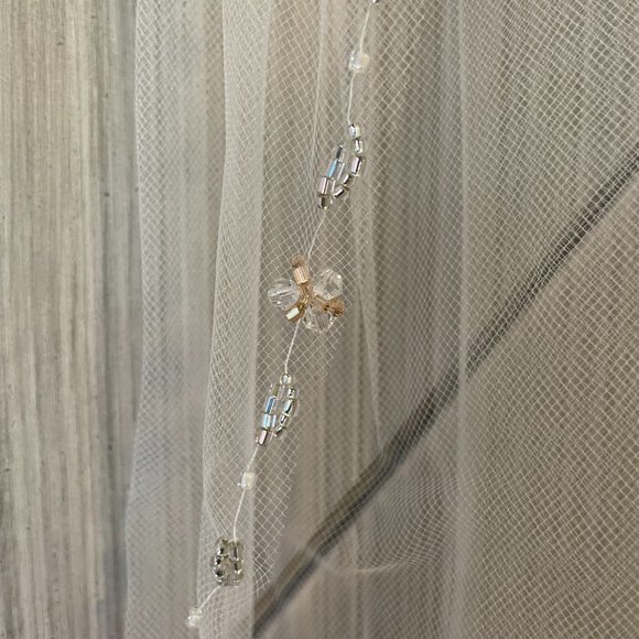 Ivory Beaded Bridal Veil main image 9
